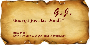Georgijevits Jenő névjegykártya